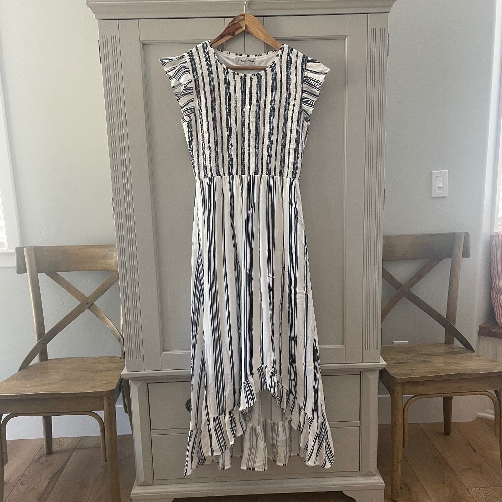 Blue & White Striped Dress from Pink Desert Size S NWT